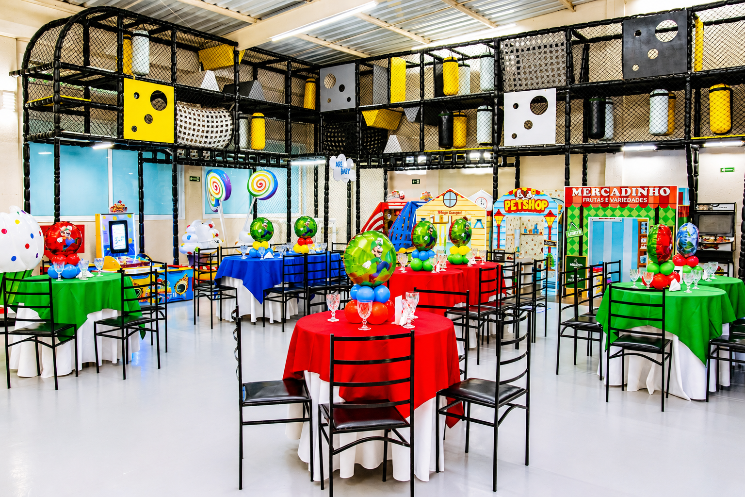 Brinquedão para crianças no Mega Agito Buffet Park em Hortolândia